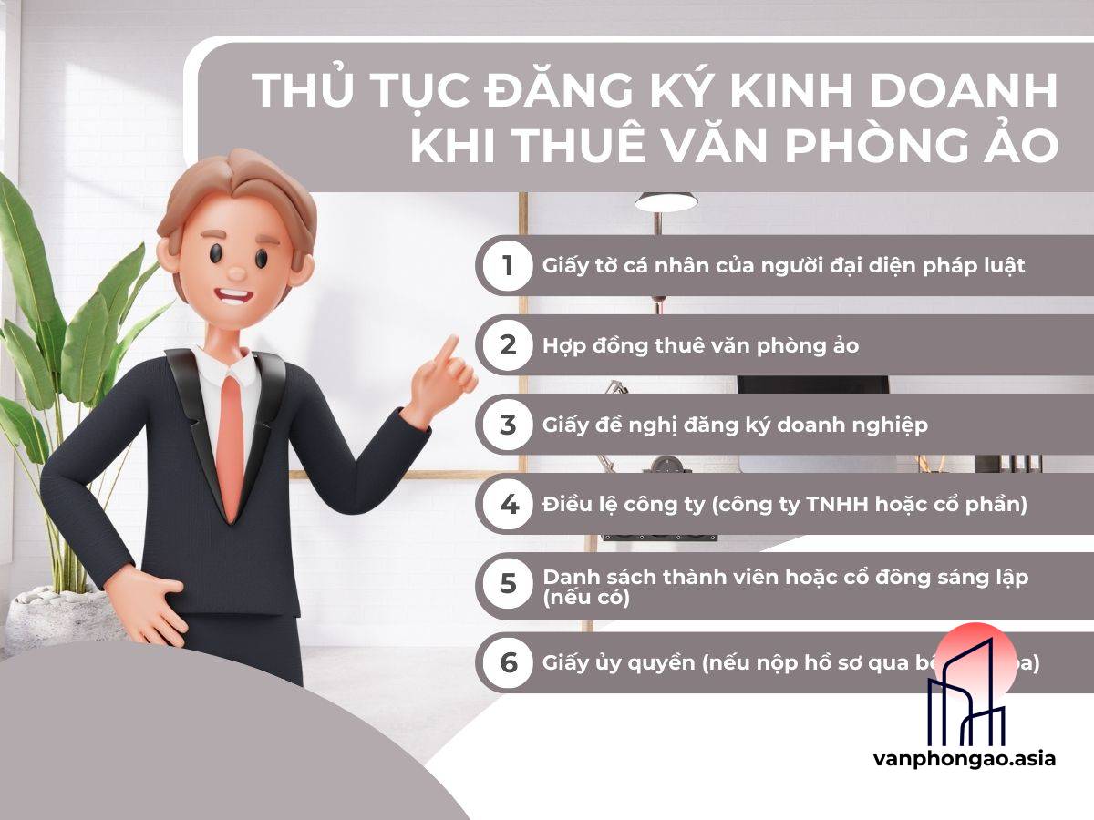 Thủ tục đăng ký kinh doanh khi thuê văn phòng ảo - Vanphongao.asia